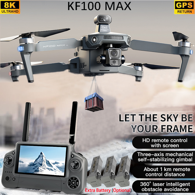 Drone Camera With Gimbal - KF100 MAX GPS Drone 4K Camera