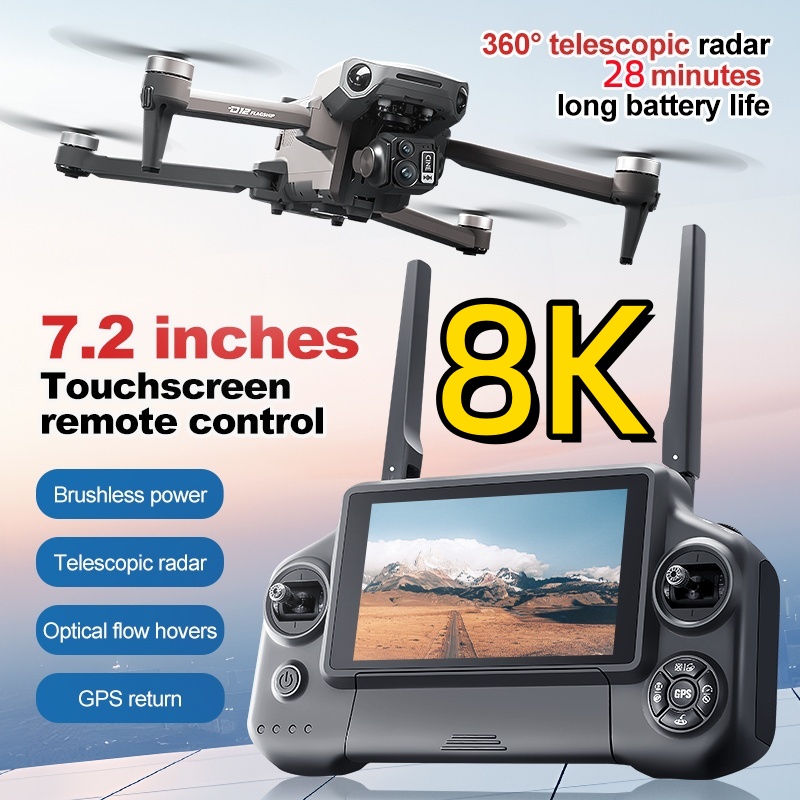 8K 3 Axis Gimbal Brushless 7.2 - đánh giá và giá Drone Camera 4K