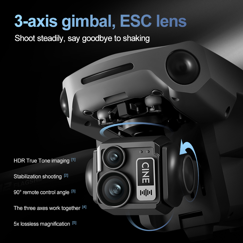 8K 3 Axis Gimbal Brushless 7.2 - đánh giá và giá Drone Camera 4K