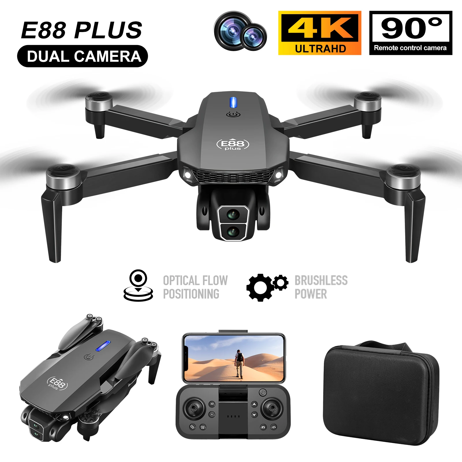New E88 Plus Quadcopter Drone: - đánh giá và giá Drone Camera Hd