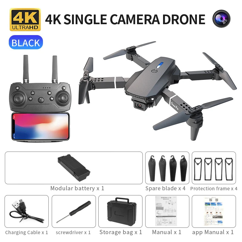 E88 ProIntelligent Folding Dro - đánh giá và giá Drone Camera 4K
