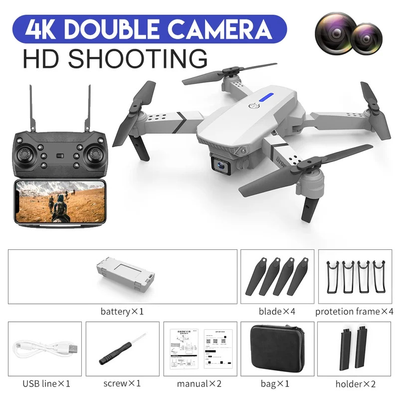 E88 ProIntelligent Folding Dro - đánh giá và giá Drone Camera 4K