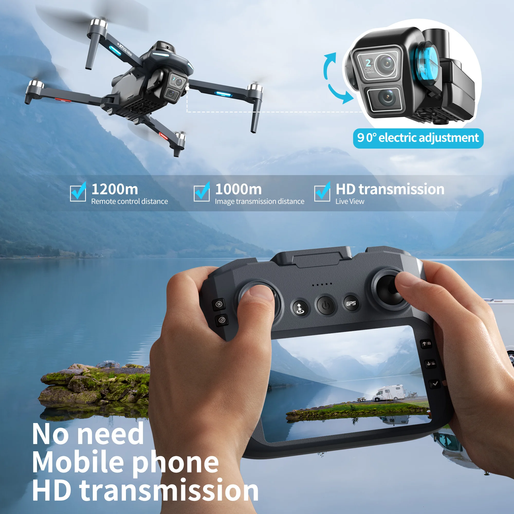 Original XT606 MAX GPS Drone H - đánh giá và giá Drone Camera Night Vision